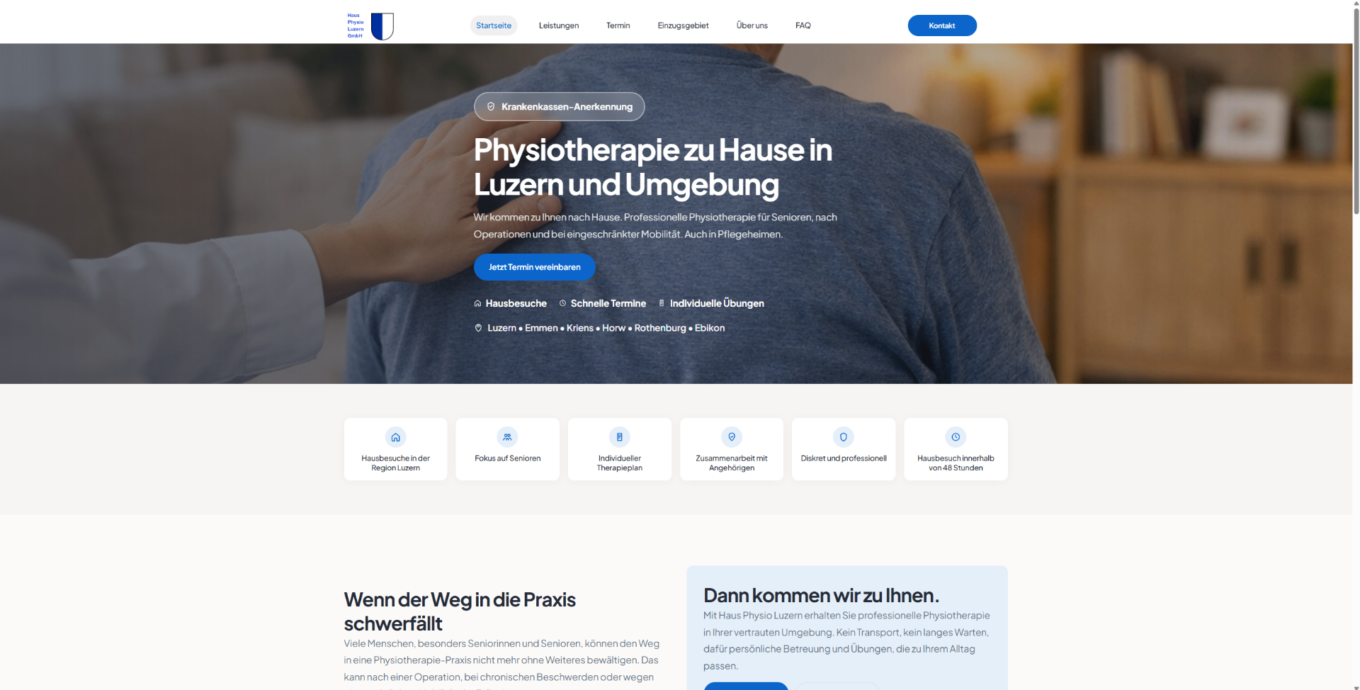 Haus Physio Luzern GmbH, Projekt von nurweb